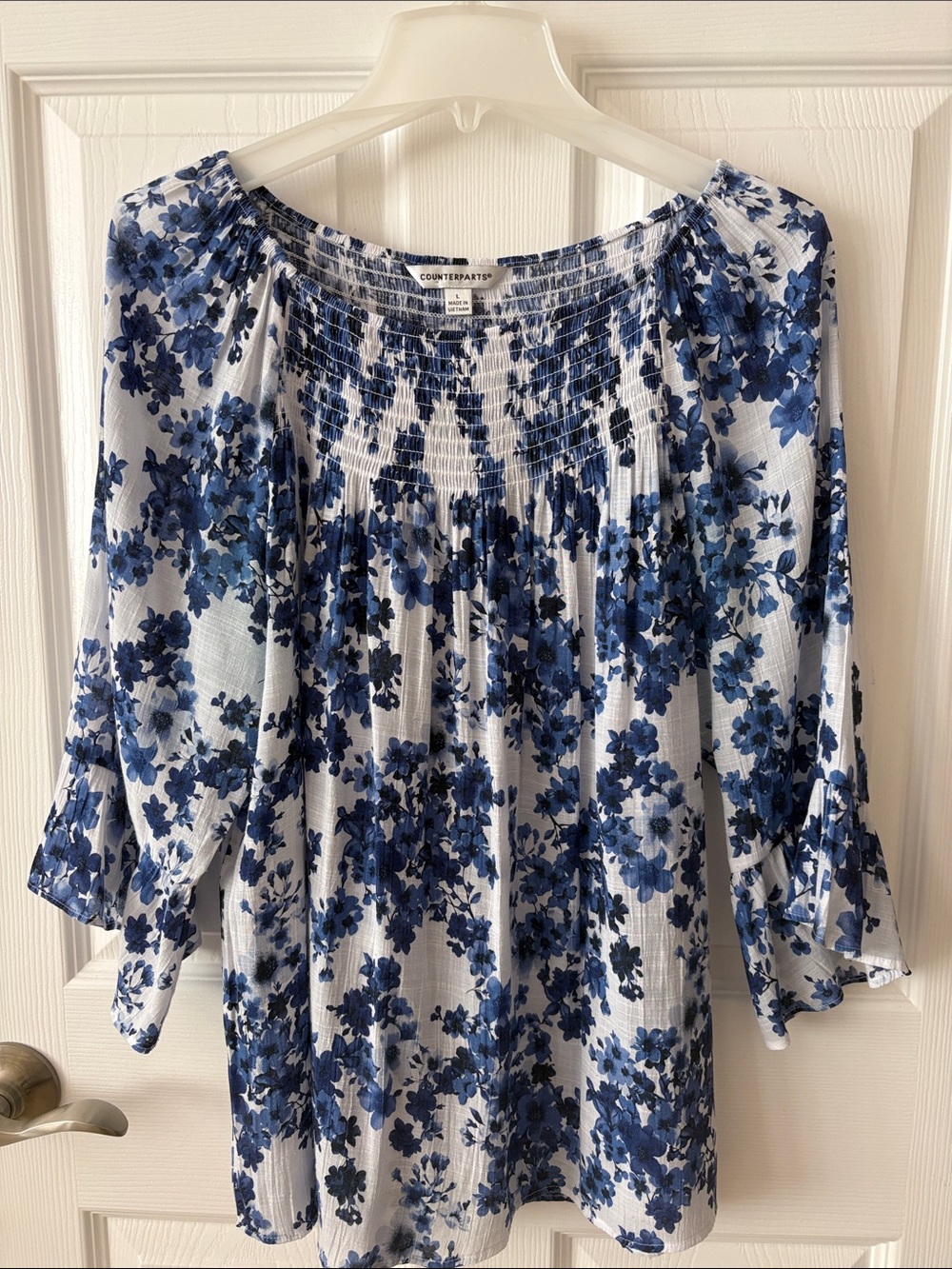 COUNTERPARTS Blue and White Top